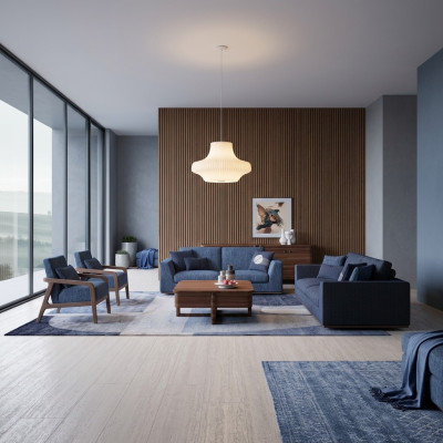 Conjunto de sofás de dos plazas Sofá Sillón Sofá tapizado moderno Sofá de tela Nuevo