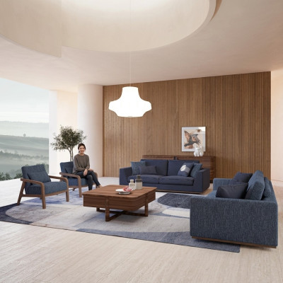 Sala de estar sofá moderno de tela sofá de dos plazas sofá diseño de lujo muebles.