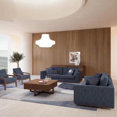 Sala de estar sofá moderno de tela sofá de dos plazas sofá diseño de lujo muebles.