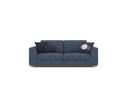 Sofá de dos plazas azul para sala de estar, diseño moderno, sofá de tela textiles.