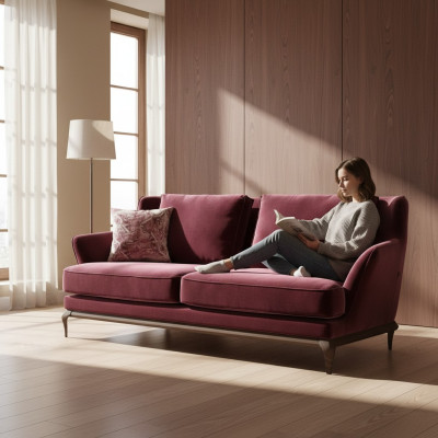Sofá de dos plazas Diseño Sofá tapizado Sala de estar Moderna Decoración Sofá de lujo
