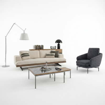 Juego de sala de estar Sofá de tres plazas Diseño de sofá sillón moderno Mesa de centro nuevo