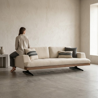 Sofá de tres plazas de lujo, diseño moderno, muebles tapizados para salón, nuevo.