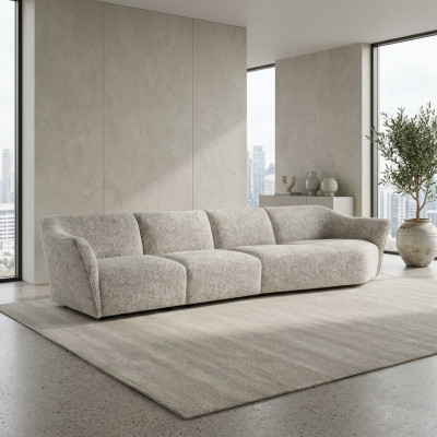 Salón moderno blanco sofá de cuatro plazas muebles tapizados moderno decoración