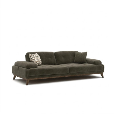 Muebles tapizados de lujo Sofá de tres plazas Sofá Decoración del salón Tapizado de tela