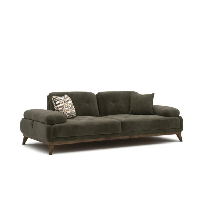 Sofá gris de dos plazas, muebles tapizados, decoración de lujo para la sala de estar, tela de tapicería.