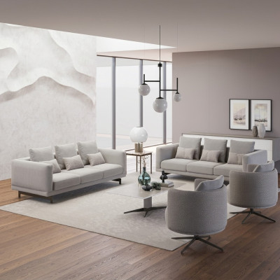 Muebles tapizados completos 2x Sofá de tres plazas Sofá Sala de estar Sillón Tapizado Tela