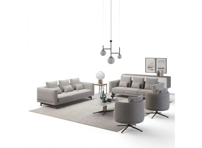 Muebles tapizados completos 2x Sofá de tres plazas Sofá Sala de estar Sillón Tapizado Tela