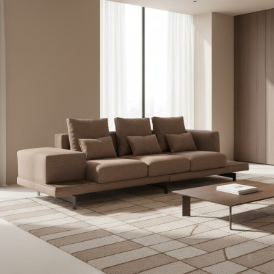 Sofá de tres plazas para la sala de estar Sofá tapizado Sofás de diseño Muebles tapizados Tela Nuevo