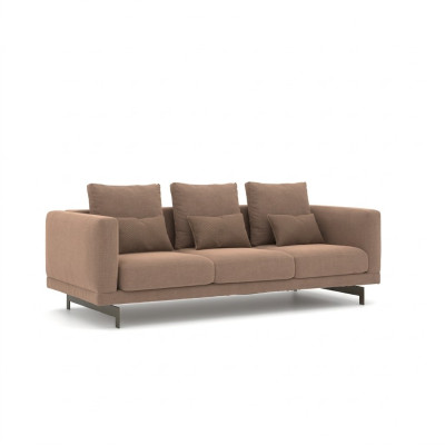 Sala de estar Marrón Sofá de tres plazas Couch Lujo Muebles tapizados Diseño Textil