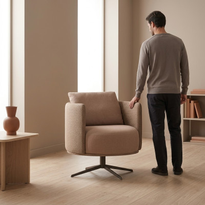 Silla de tela de lujo para sala de estar, muebles nuevos, diseño moderno de mobiliario tapizado.