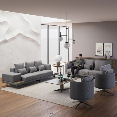 Diseño de conjunto de sofá 2x sofá de tres plazas con sillón sofá moderno de lujo nuevo tapizado