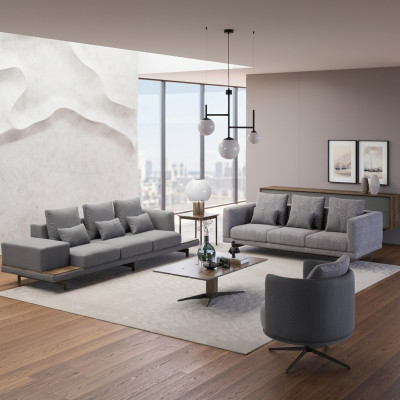 Conjunto de sofás para sala de estar moderno 2x sofá de tres plazas muebles tapizados sillón
