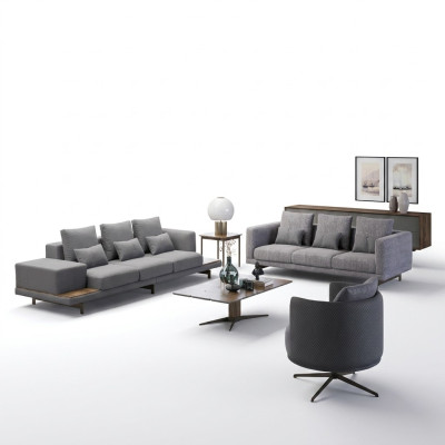 Conjunto de sofás para sala de estar moderno 2x sofá de tres plazas muebles tapizados sillón