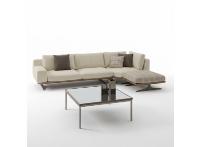 Sofá esquinero de lujo en forma de L, conjunto de muebles tapizados de diseño para la sala de estar con mesa de centro