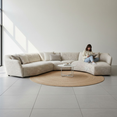 Sofá de sala de estar en forma de U nuevo conjunto de esquina muebles de lujo muebles tapizados.
