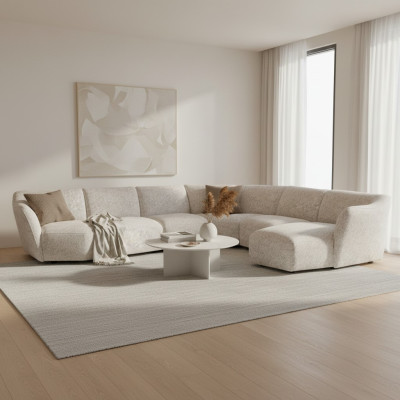 Sofá de sala de estar en forma de U nuevo conjunto de esquina muebles de lujo muebles tapizados.