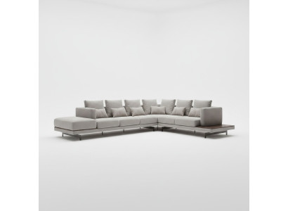 Muebles tapizados gris Sofá sofá en L-Forma Diseño sofá de esquina Nuevo Sala de estar Mesa de centro