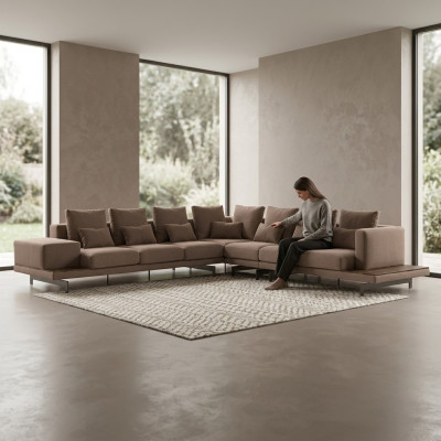 Sofá de esquina para sala de estar, conjunto de diseñador, forma en L, muebles de lujo, nuevos.