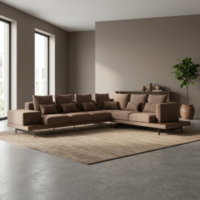 Sofá esquinero L de lujo para sala de estar de diseño nuevo