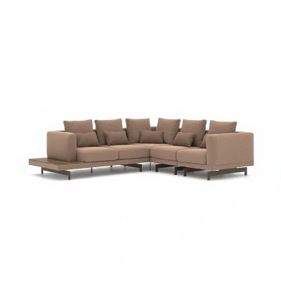 Muebles tapizados Sofá en forma de L Sofá Couch Tapizado Textil Lujo Mobiliario