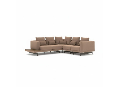 Muebles tapizados Sofá en forma de L Sofá Couch Tapizado Textil Lujo Mobiliario