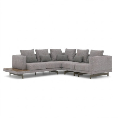 Sofá sofá en forma de L Gris Diseñador Sofá esquinero de tela de lujo Sala de estar Aparador