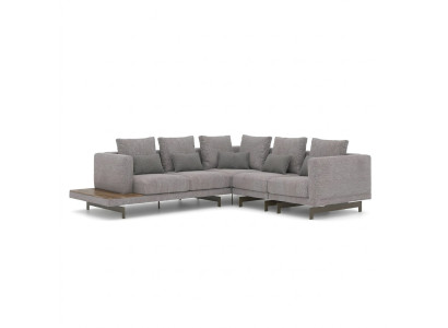 Sofá sofá en forma de L Gris Diseñador Sofá esquinero de tela de lujo Sala de estar Aparador