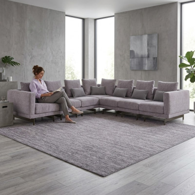 Sala de estar gris sofá de esquina en forma de L diseñador sofá textil muebles sofá nuevo.