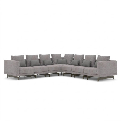 Sala de estar gris sofá de esquina en forma de L diseñador sofá textil muebles sofá nuevo.
