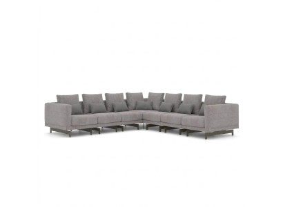 Sala de estar gris sofá de esquina en forma de L diseñador sofá textil muebles sofá nuevo.