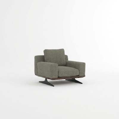 Silla de diseñador de lujo, moderna, de tela gris, nueva.