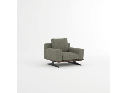 Silla de diseñador de lujo, moderna, de tela gris, nueva.