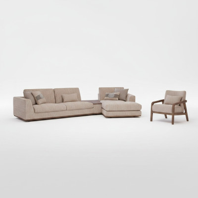 Sofás beige de diseñador en forma de L - Sofá de esquina para muebles tapizados de lujo nuevos, sillas de sala de estar.