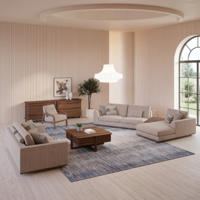 Lujo conjunto de sofás esquineros en forma de L de dos plazas Sofá de lujo Sillón Tapicería
