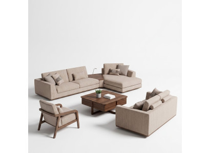 Lujo conjunto de sofás esquineros en forma de L de dos plazas Sofá de lujo Sillón Tapicería