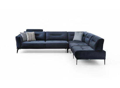 Forma de L Lujo Sala de Estar Sofa de 4 Plazas Esquinero de Tela Diseño Moderno