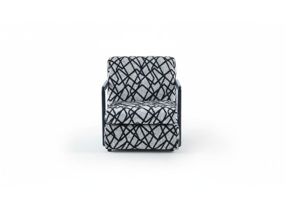 Sillón de salón gris y negro, diseñador, 1 plaza, sillón de lujo.