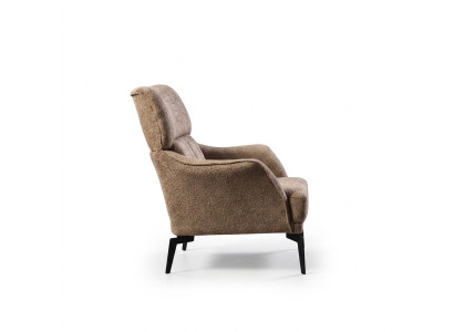 Moderno sillón beige para sala de estar, asiento individual de lujo, mueble tapizado nuevo.