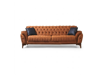 Oranger Chesterfield sofá de lujo de 3 plazas para sala de estar, sofá moderno y elegante.