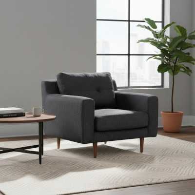 Sillón gris de una plaza de estilo moderno para el salón.
