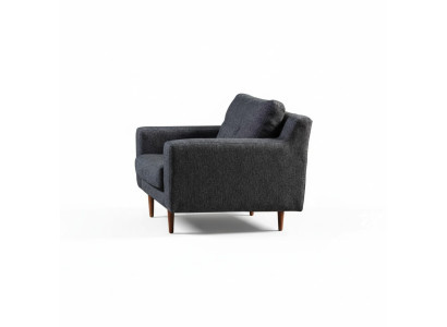 Sillón tapizado de salón gris, diseñador individual de lujo de 1 plaza, 2 piezas.