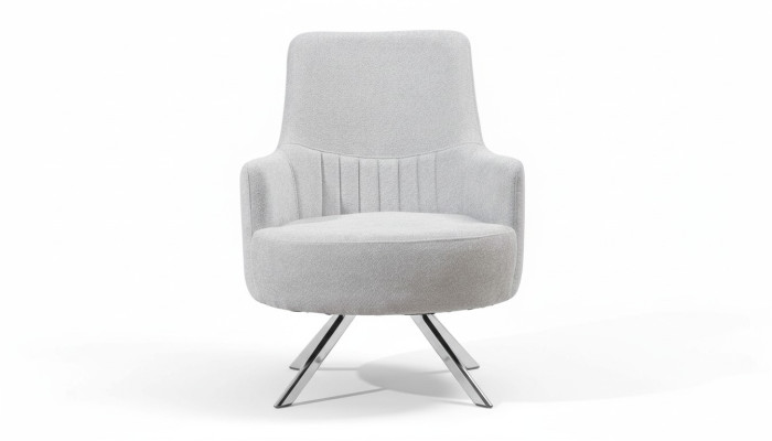 Color blanco Sillón de tela de 1 plaza para sala de estar diseño moderno Material textil