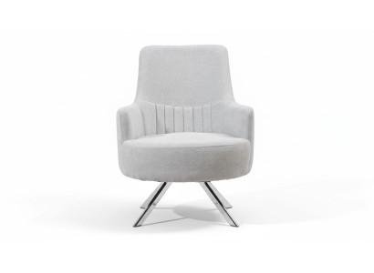 Color blanco Sillón de tela de 1 plaza para sala de estar diseño moderno Material textil