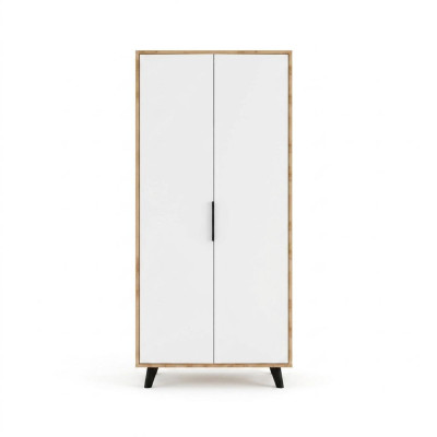 Dormitorio Armario de ropa Diseño moderno Blanco Marrón Bicolor Lujo