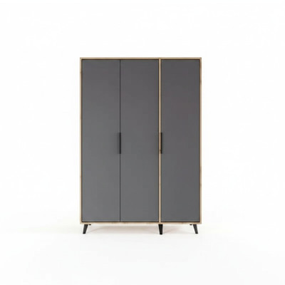 Gris Marrón Diseño Moderno Armario Rectangular Dormitorio Lujo