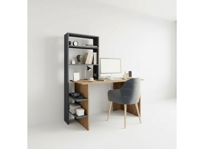 Dormitorio juvenil Escritorio de computadora Diseño moderno Marrón Gris