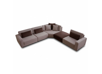 Sofá moderno en forma de L para sala de estar, sofá tapizado de tela, muebles de diseño.