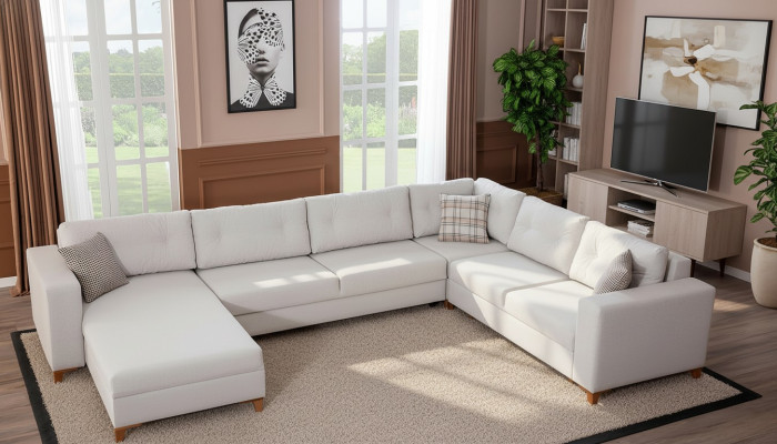 Elegante salón en forma de U Sofá Diseñador Sofá de esquina de lujo Sofás elegantes