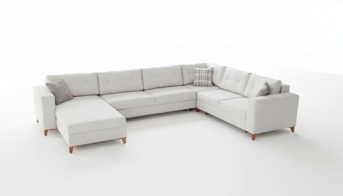 Elegante salón en forma de U Sofá Diseñador Sofá de esquina de lujo Sofás elegantes